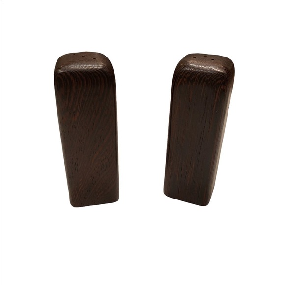 Dark Wood Modern Salt and Pepper Shakers - Picture 2 of 5